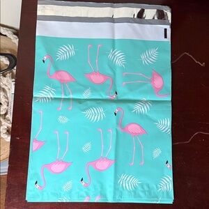 10–10x13 Pink Flamingo Print Aqua Mailer